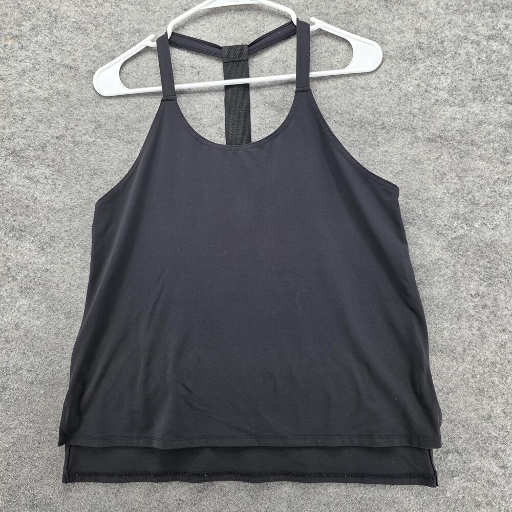 Fabletics Tank Top Womens Medium Black High Neck T Back Demi Lovato Athletic